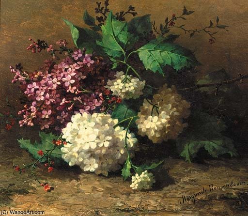 WikiOO.org - Encyclopedia of Fine Arts - Maľba, Artwork Margaretha Roosenboom - A Still Life With Lilacs