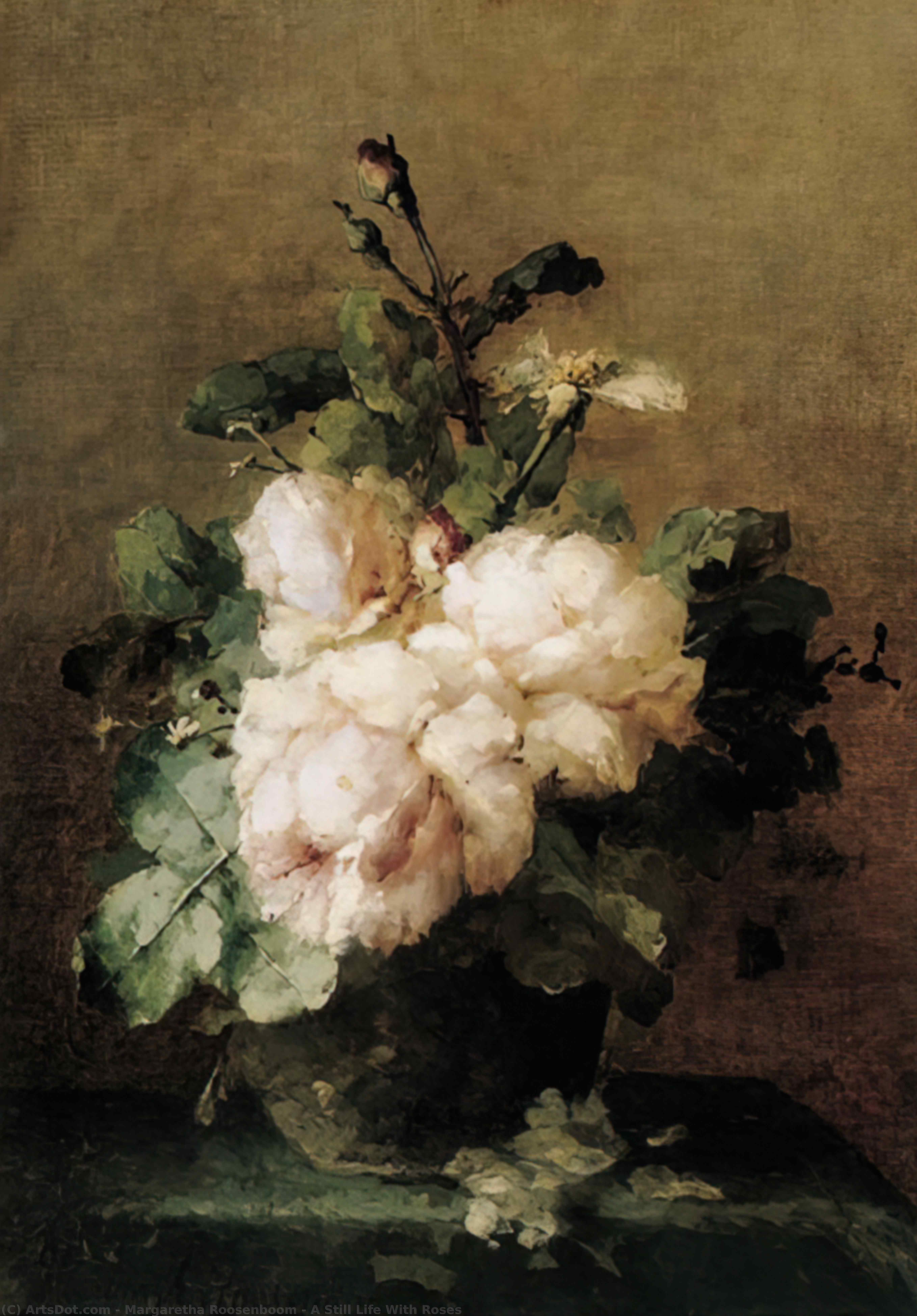 Wikioo.org - The Encyclopedia of Fine Arts - Painting, Artwork by Margaretha Roosenboom - A Still Life With Roses