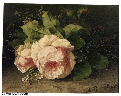 Wikioo.org - The Encyclopedia of Fine Arts - Painting, Artwork by Margaretha Roosenboom - Pink Roses