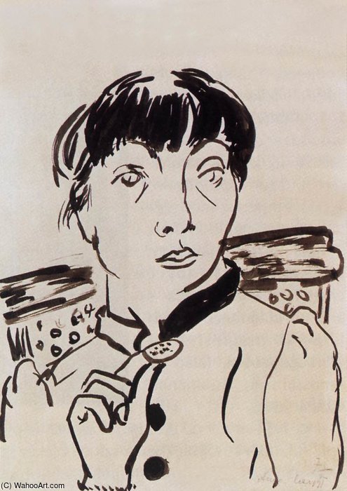 Wikioo.org – L'Encyclopédie des Beaux Arts - Peinture, Oeuvre de Margit Anna - Auto-portrait avec une broche