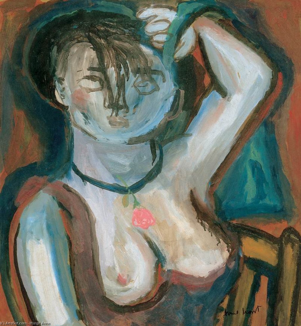 Wikioo.org - The Encyclopedia of Fine Arts - Painting, Artwork by Margit Anna - Self-portrait With Comb