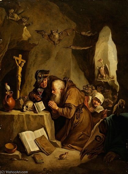 Wikioo.org - The Encyclopedia of Fine Arts - Painting, Artwork by Matheus Van Helmont - The Temptation Of Saint Anthony