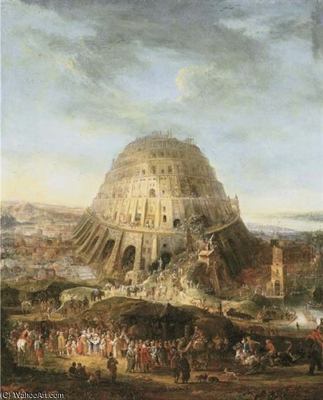 WikiOO.org - Enciclopédia das Belas Artes - Pintura, Arte por Mathys Schoevaerdts - The Tower Of Babel