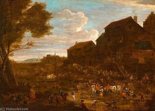 Wikioo.org - The Encyclopedia of Fine Arts - Painting, Artwork by Mathys Schoevaerdts - The Village Fête