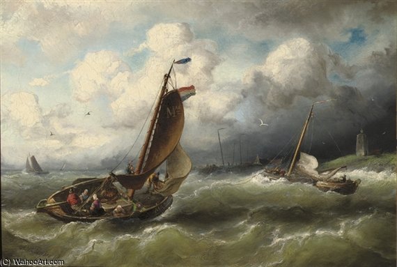 WikiOO.org - دایره المعارف هنرهای زیبا - نقاشی، آثار هنری Nicolaas Riegen - Off The Coast Of Marken