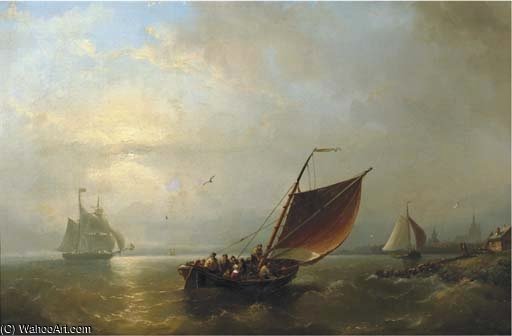 Wikioo.org - The Encyclopedia of Fine Arts - Painting, Artwork by Nicolaas Riegen - Shipping Off Shore