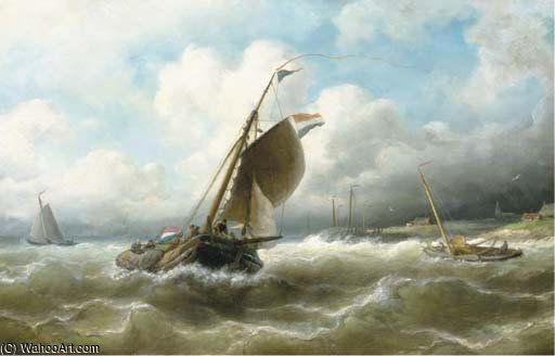WikiOO.org - Encyclopedia of Fine Arts - Maľba, Artwork Nicolaas Riegen - Stormy Weather