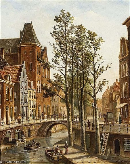 WikiOO.org - Güzel Sanatlar Ansiklopedisi - Resim, Resimler Oene Romkes De Jongh - A View Of Utrecht