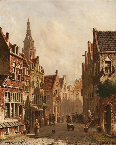 Wikioo.org - The Encyclopedia of Fine Arts - Painting, Artwork by Oene Romkes De Jongh - Summer Townscape