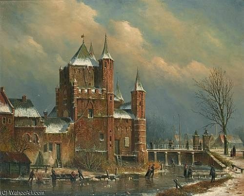 Wikioo.org - The Encyclopedia of Fine Arts - Painting, Artwork by Oene Romkes De Jongh - The Amsterdam Gate At Haarlem