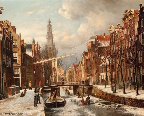 WikiOO.org - Enciclopédia das Belas Artes - Pintura, Arte por Oene Romkes De Jongh - View Of The Zuiderkerk