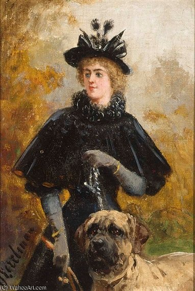 WikiOO.org - Encyclopedia of Fine Arts - Maleri, Artwork Otto Eerelman - A Lady With A Dog