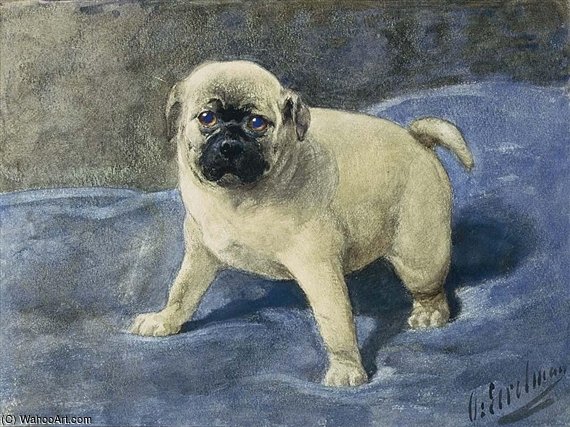 WikiOO.org - Enciklopedija likovnih umjetnosti - Slikarstvo, umjetnička djela Otto Eerelman - A Mastiff On A Cushion