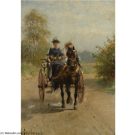 WikiOO.org - Enciklopedija likovnih umjetnosti - Slikarstvo, umjetnička djela Otto Eerelman - A Riding Tour On A Sunny Day