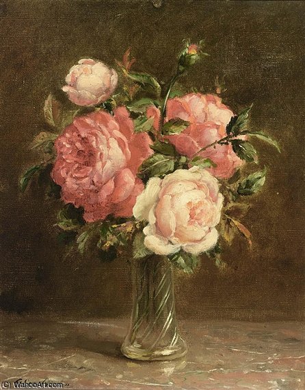 Wikioo.org - The Encyclopedia of Fine Arts - Painting, Artwork by Otto Eerelman - A Still Life Of Pink Roses