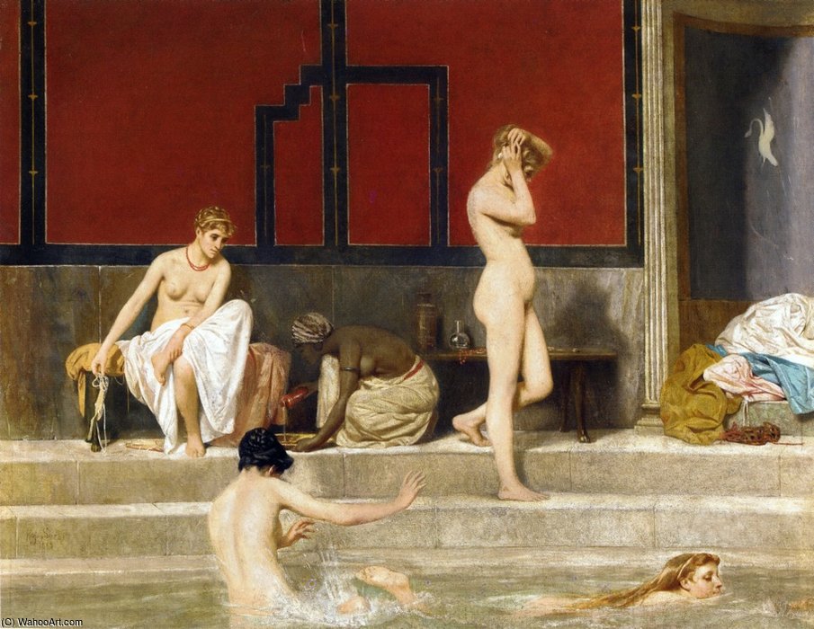Wikioo.org - The Encyclopedia of Fine Arts - Painting, Artwork by Raffaelo Sorbi - Elegant Ladies At The Baths