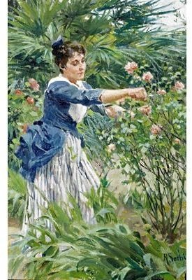 Wikioo.org – La Enciclopedia de las Bellas Artes - Pintura, Obras de arte de Raffaelo Sorbi - La poda de las rosas