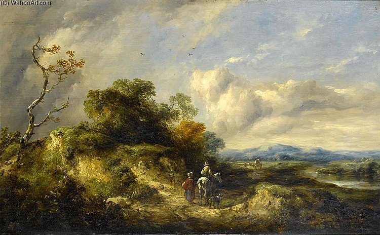 Wikioo.org - The Encyclopedia of Fine Arts - Painting, Artwork by Richard Hilder - A View On Mousehold Heath Near Norwich