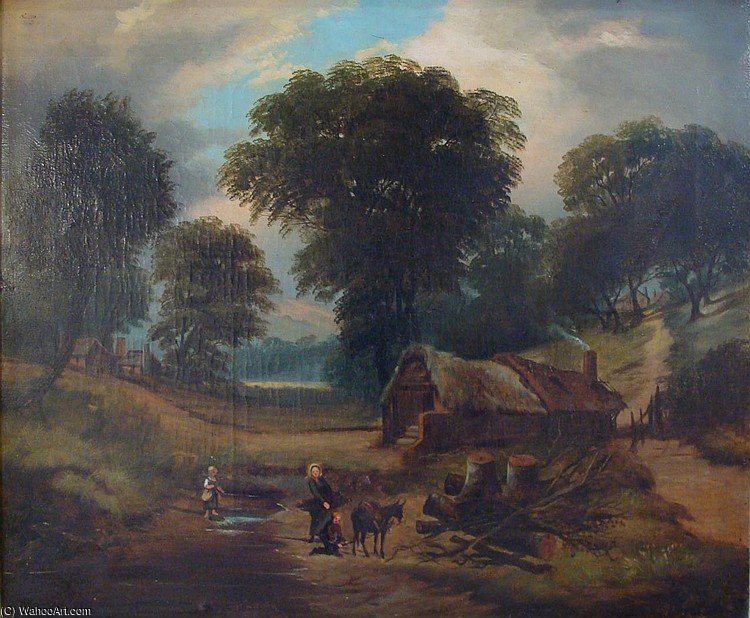 WikiOO.org - Encyclopedia of Fine Arts - Målning, konstverk Richard Hilder - The Woodsman Cottage