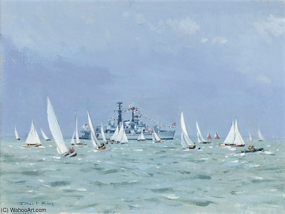 Wikioo.org - The Encyclopedia of Fine Arts - Painting, Artwork by Robert King - Misty Morning, Cowes Week