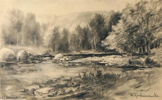 WikiOO.org - Encyclopedia of Fine Arts - Maalaus, taideteos Roman Kochanowski - Woodland Stream