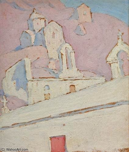 Wikioo.org - The Encyclopedia of Fine Arts - Painting, Artwork by Spyros Papaloukas - Little Church Aegina
