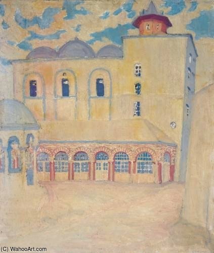 Wikioo.org - The Encyclopedia of Fine Arts - Painting, Artwork by Spyros Papaloukas - Monastery Of Iviron, Mount Athos