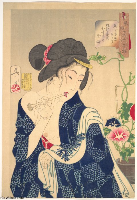 Wikioo.org - The Encyclopedia of Fine Arts - Painting, Artwork by Tsukioka Yoshitoshi - A Girl Of The Kôka Era