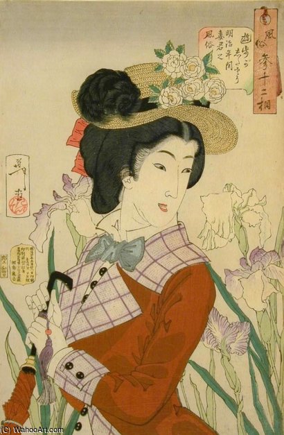 WikiOO.org - Encyclopedia of Fine Arts - Schilderen, Artwork Tsukioka Yoshitoshi - A Married Woman In The Meiji Period