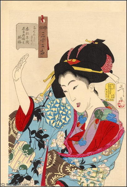 WikiOO.org - Encyclopedia of Fine Arts - Målning, konstverk Tsukioka Yoshitoshi - A Nagoya Princess From The Ansei Period