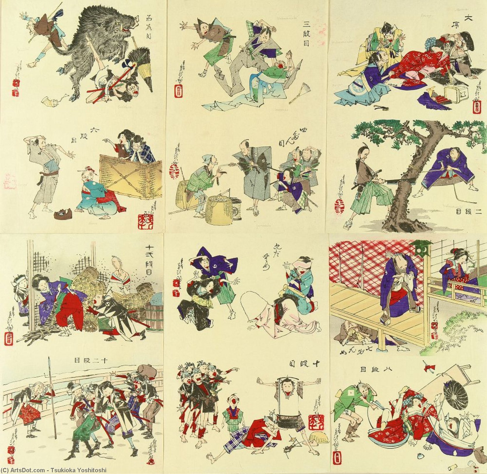 Wikioo.org - The Encyclopedia of Fine Arts - Painting, Artwork by Tsukioka Yoshitoshi - Comic Picture