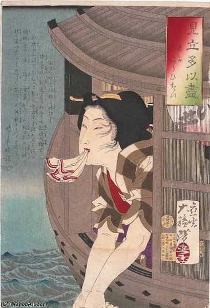 WikiOO.org - Εγκυκλοπαίδεια Καλών Τεχνών - Ζωγραφική, έργα τέχνης Tsukioka Yoshitoshi - Desire To Wash Ones Hands