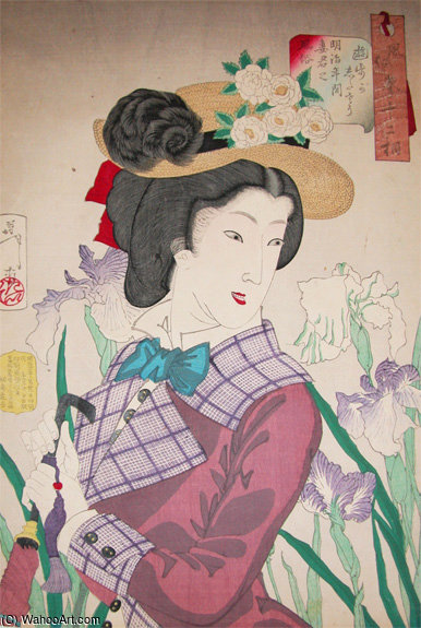 Wikioo.org - The Encyclopedia of Fine Arts - Painting, Artwork by Tsukioka Yoshitoshi - Lady Of Meiji Era