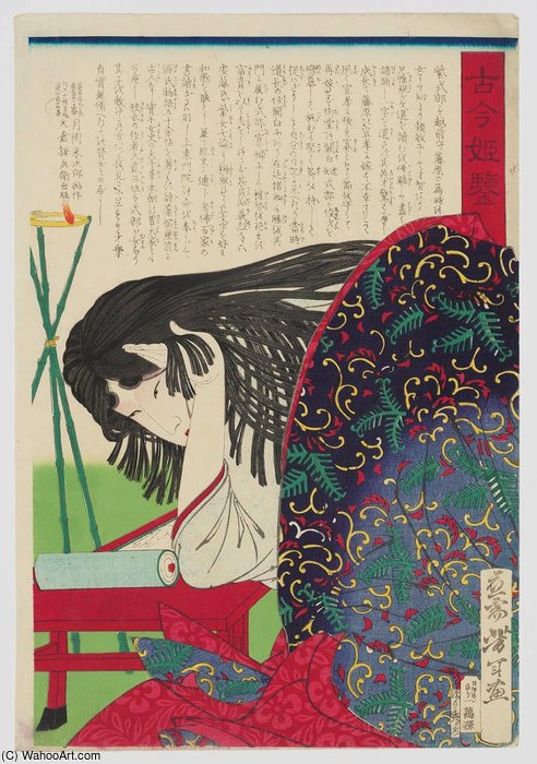Wikioo.org – La Enciclopedia de las Bellas Artes - Pintura, Obras de arte de Tsukioka Yoshitoshi - Murasaki Shikibu