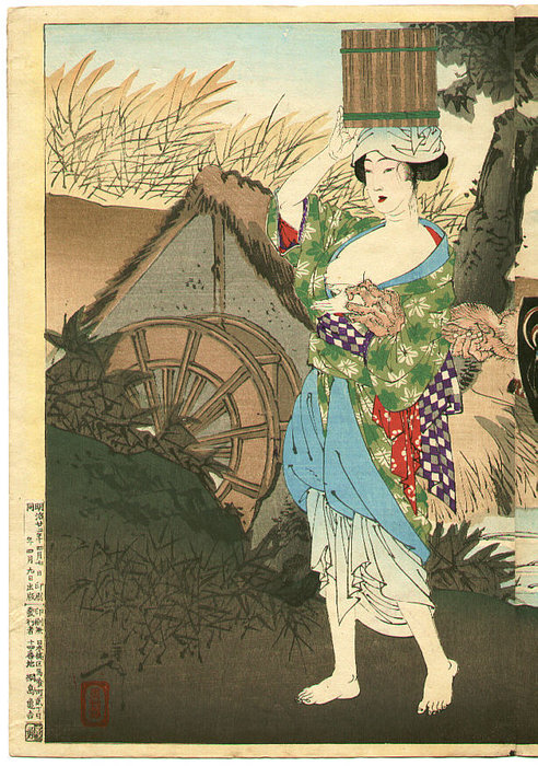 Wikioo.org - The Encyclopedia of Fine Arts - Painting, Artwork by Tsukioka Yoshitoshi - Oiko - Lady Hercule