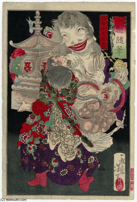 Wikioo.org - The Encyclopedia of Fine Arts - Painting, Artwork by Tsukioka Yoshitoshi - Takutô Tennô Chôgai