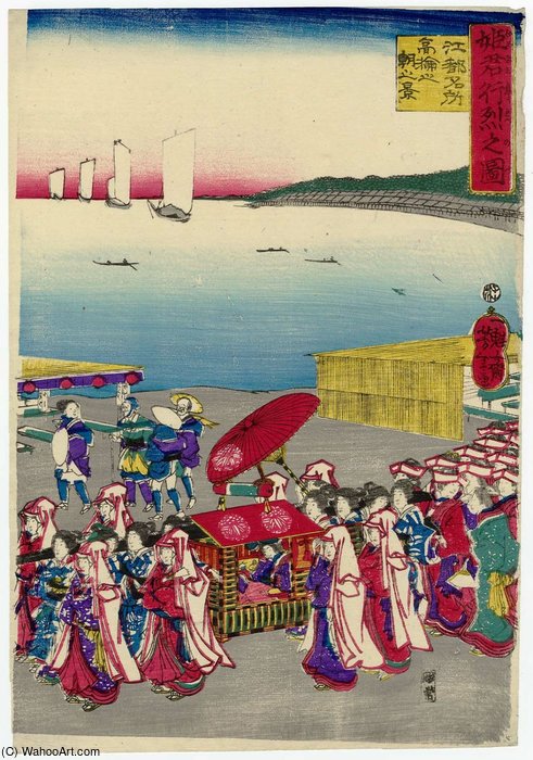 Wikioo.org - Bách khoa toàn thư về mỹ thuật - Vẽ tranh, Tác phẩm nghệ thuật Tsukioka Yoshitoshi - The Procesion Of A Princess