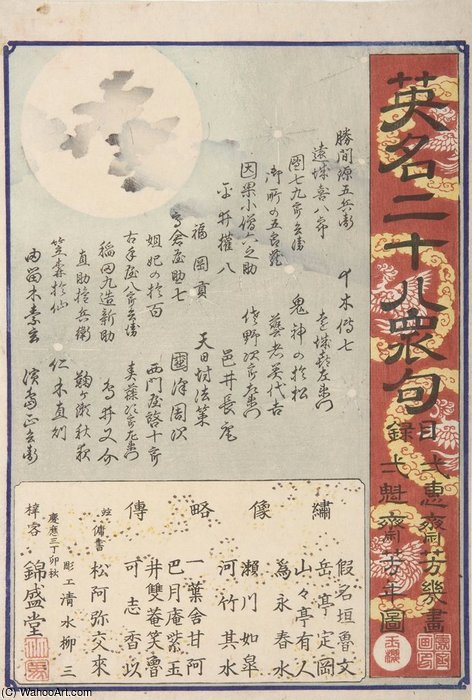 Wikioo.org - The Encyclopedia of Fine Arts - Painting, Artwork by Tsukioka Yoshitoshi - Title Sheet For The Series Eimei Nijûhachi-shûku