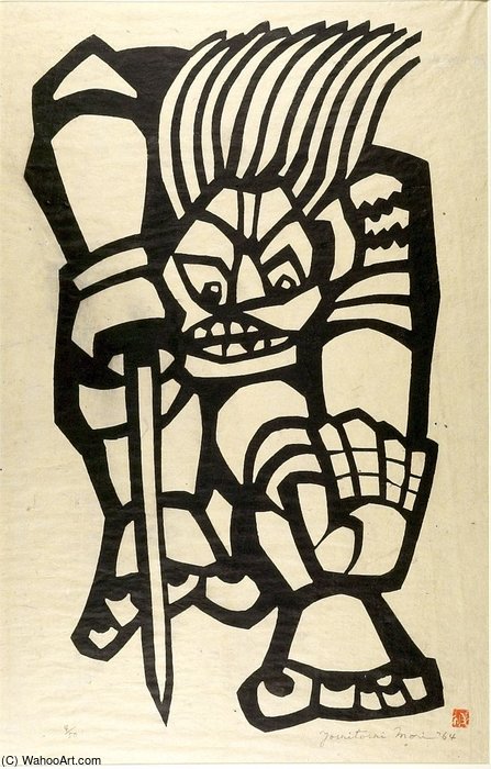 WikiOO.org - Encyclopedia of Fine Arts - Maalaus, taideteos Tsukioka Yoshitoshi - White Warrior