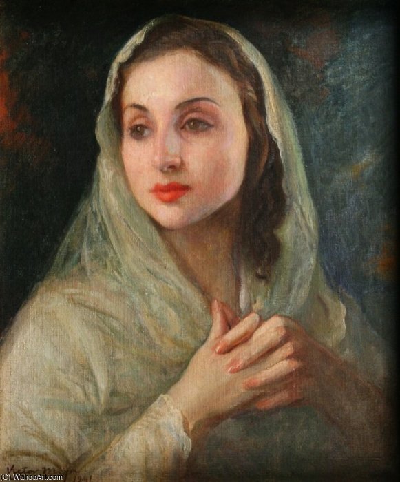 Wikioo.org - The Encyclopedia of Fine Arts - Painting, Artwork by Victor Moya Calvo - Retrato De Chica