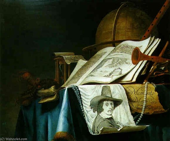 WikiOO.org - Encyclopedia of Fine Arts - Maleri, Artwork Vincent Ii Laurensz Van Der Vinne - Ité Avec Le Portrait Du Peintre