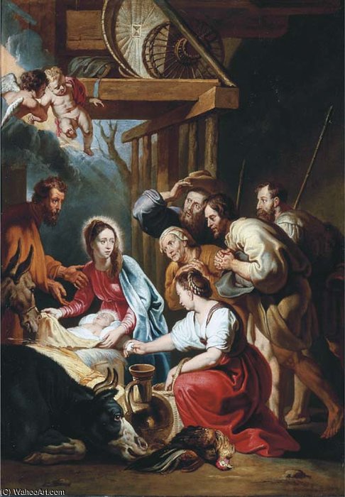 Wikioo.org – La Enciclopedia de las Bellas Artes - Pintura, Obras de arte de Willem Van Herp The Elder - Navidad