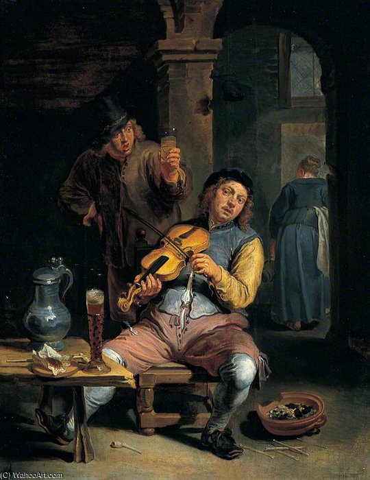 Wikioo.org - The Encyclopedia of Fine Arts - Painting, Artwork by Willem Van Herp The Elder - Blind Fiddler