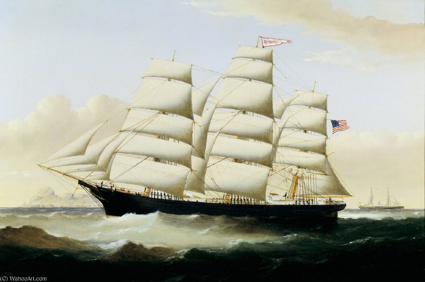 WikiOO.org - Енциклопедія образотворчого мистецтва - Живопис, Картини
 William H Yorke - American Ship Grandee Off Holyhead
