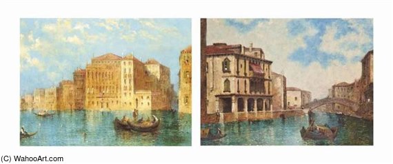 WikiOO.org - Εγκυκλοπαίδεια Καλών Τεχνών - Ζωγραφική, έργα τέχνης William Meadows - Gondalas, Venice