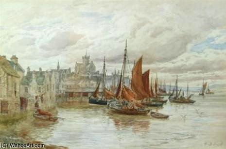 WikiOO.org - 백과 사전 - 회화, 삽화 Alexander Ballingall - Lerwick Harbour