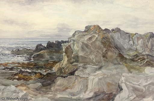 WikiOO.org - 백과 사전 - 회화, 삽화 Alexander Ballingall - Rocks Of Dunure, Ayrshire