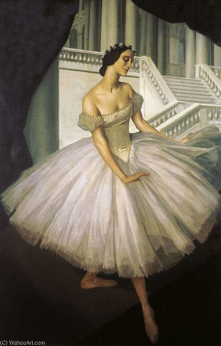 WikiOO.org - Encyclopedia of Fine Arts - Maľba, Artwork Alexander Evgenievich Yakovlev - Portrait Of Ballerina Anna Pavolva