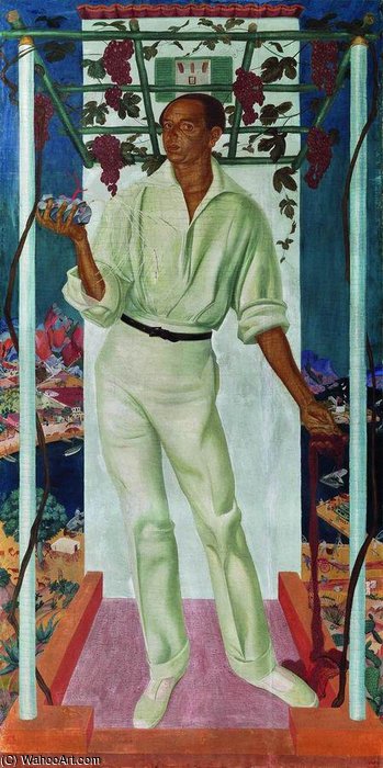 WikiOO.org - 百科事典 - 絵画、アートワーク Alexander Evgenievich Yakovlev - メキシコの画家ロベルト·モンテネグロの肖像