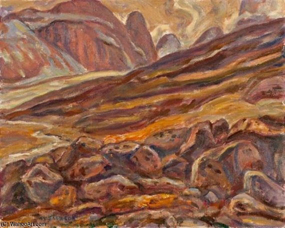 Wikioo.org – La Enciclopedia de las Bellas Artes - Pintura, Obras de arte de Alexander Young - Monte Asgard, la isla de Baffin